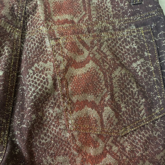 Snakeskin print jeans cropped brown - Picture 7 of 9